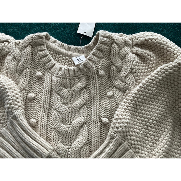 Baby Gap 5 Years Girl Blue‎ Cable Knit Sweater Pullover crew neck - Picture 3 of 4